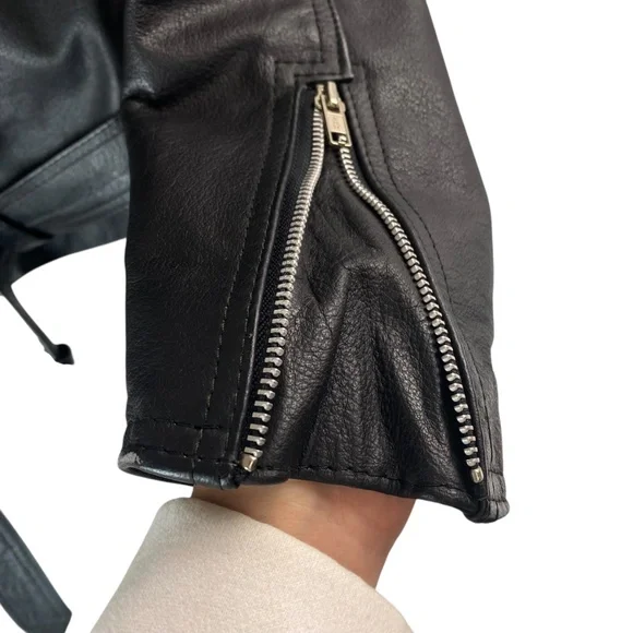 PROTECH Leather Apparel Vintage Black Leather Motorcycle Jacket Size 10 - Picture 4 of 15